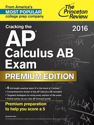 cover image of Cracking the AP Calculus AB Exam 2016, Premium Edition